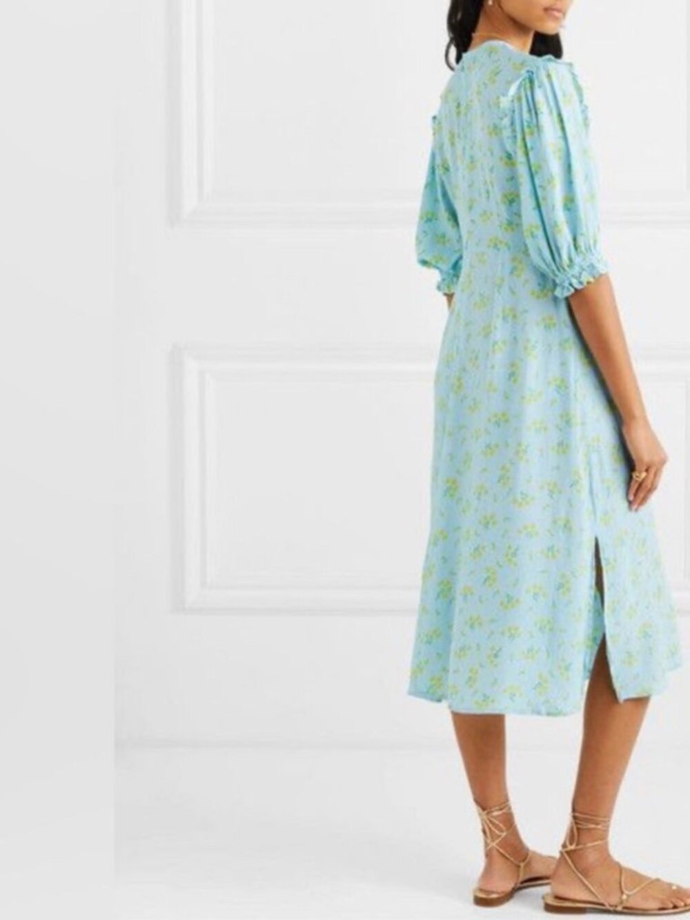 Faithfull The Brand Jean Marie Puff Sleeve Midi Dress - Picture 2 of 13